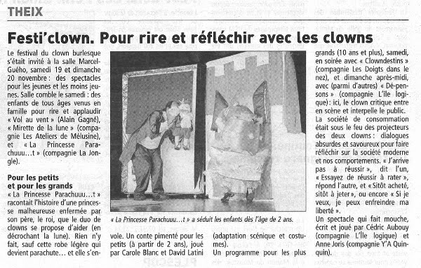FestiClown 2011 - couverture presse - (2) TG 22-11-11 Réduit